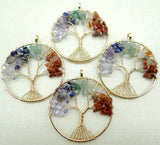 7 Chakra Reiki Healing Tree Of Life Pendant Necklace DIY Jewelry Making