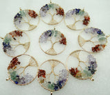 7 Chakra Reiki Healing Tree Of Life Pendant Necklace DIY Jewelry Making