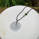 50MM Natural Myanmar Emerald Jadeite Pendant Necklace
