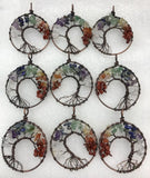 Natural Stone Aventurine 7 Chakra Tree of Life Pendant