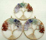 Natural Stone Aventurine 7 Chakra Tree of Life Pendant