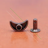 50PC Antique Silver Moon Shape Concho Rivet Stud for Leathercraft