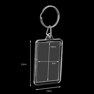50PC Acrylic Metal Rectangle Key Ring Blank Photo Frame