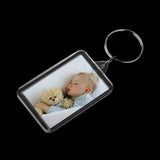 50PC Acrylic Metal Rectangle Key Ring Blank Photo Frame