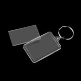 50PC Acrylic Metal Rectangle Key Ring Blank Photo Frame