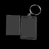 50PC Acrylic Metal Rectangle Key Ring Blank Photo Frame
