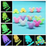 50PC Glow In The Dark Silicone Beads Mickey Teething DIY Toy