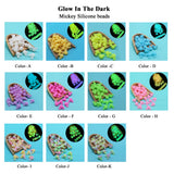 50PC Glow In The Dark Silicone Beads Mickey Teething DIY Toy