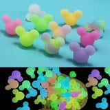 50PC Glow In The Dark Silicone Beads Mickey Teething DIY Toy