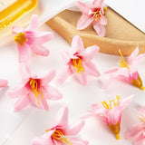 50PC Silk Lily Artificial Flowers for Craft Scrapbook Diy Candy Box Wedding Part