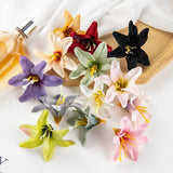 50PC Silk Lily Artificial Flowers for Craft Scrapbook Diy Candy Box Wedding Part