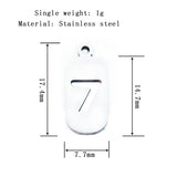 50PC Stainless Steel Square Pendant Charms for DIY Jewelry Making