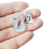 50PC Stainless Steel Square Pendant Charms for DIY Jewelry Making