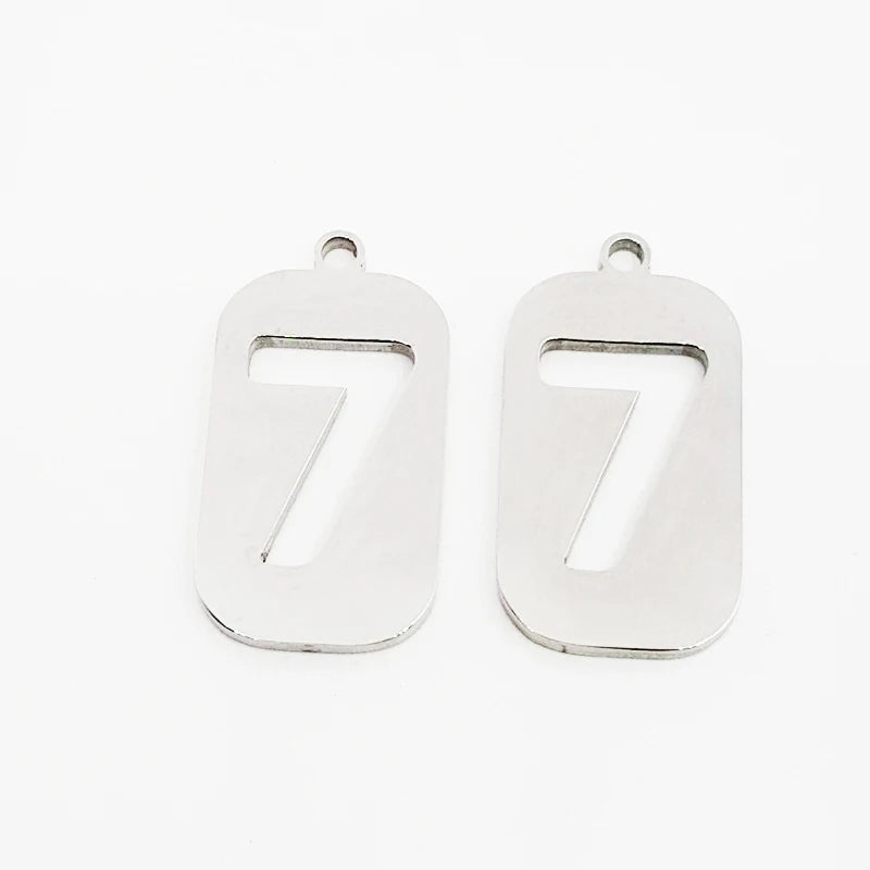 50PC Stainless Steel Square Pendant Charms for DIY Jewelry Making