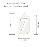 50PC Stainless Steel Square Pendant Charms for DIY Jewelry Making