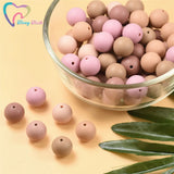 50PCS Baby Teether Silicone Beads Safe Teether Round Baby Teething Beads