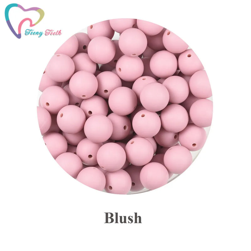 50PCS Baby Teether Silicone Beads Safe Teether Round Baby Teething Beads
