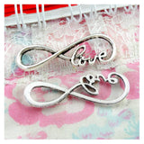 50PCS Antique Silver Plated Eternity Love Bracelets Connect Charms