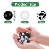 50PCS 12MM Round Cow Print Silicone Beads for Keychain Crafts
