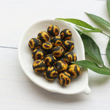 50PCS 15mm Flower Grass Print Silicone Beads Baby Teething BPA DIY Sensory Toy