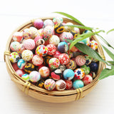 50PCS 15mm Flower Grass Print Silicone Beads Baby Teething BPA DIY Sensory Toy
