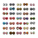 50PCS Peony Flower Print Baby Silicone Beads 15mm Teething DIY Sensory Toy