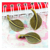 50PCS Antique Bronze Tree Leaf Charms Pendants DIY Jewelry Findings 16x27.5MM