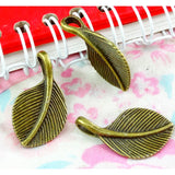 50PCS Antique Bronze Tree Leaf Charms Pendants DIY Jewelry Findings 16x27.5MM
