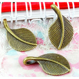 50PCS Antique Bronze Tree Leaf Charms Pendants DIY Jewelry Findings 16x27.5MM