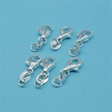 50PCS 17x6MM 925 Silver Water Drop Lobster Clasp Hooks DIY Jewelry Making