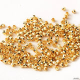 50PCS 18K Plated 3mm Cut Face Bead Bracelet Necklace Jewelry Findings