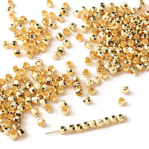 50PCS 18K Plated 3mm Cut Face Bead Bracelet Necklace Jewelry Findings