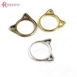 50PCS Cat Rings Charms Jewelry Making Supplies Diy Findings Accessories