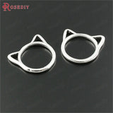 50PCS Cat Rings Charms Jewelry Making Supplies Diy Findings Accessories