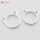 50PCS Cat Rings Charms Jewelry Making Supplies Diy Findings Accessories