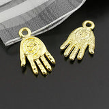 50PCS Antique Bronze Buddha Palm Hand Charms Pendants DIY Jewelry Findings