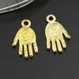 50PCS Antique Bronze Buddha Palm Hand Charms Pendants DIY Jewelry Findings