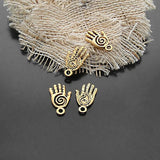 50PCS Antique Bronze Buddha Palm Hand Charms Pendants DIY Jewelry Findings