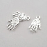 50PCS Antique Bronze Buddha Palm Hand Charms Pendants DIY Jewelry Findings