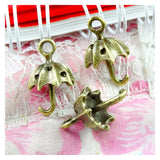 50PCS Antique Bronze Plated Zinc Alloy 3D Umbrella Charms DIY Jewelry Findings