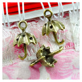 50PCS Antique Bronze Plated Zinc Alloy 3D Umbrella Charms DIY Jewelry Findings