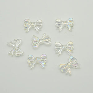 50PCS Colorful Plastic Bows Beads for DIY Earrings Jewelry
