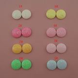 50PCS Glitter Leather Covered Round Buttons Bling Flat Back Beads