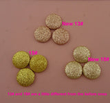 50PCS Glitter Leather Covered Round Buttons Bling Flat Back Beads