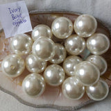 50PCS 22mm Ivory Round Plastic Pearl Beads for DIY Jewelry Making