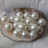 50PCS 22mm Ivory Round Plastic Pearl Beads for DIY Jewelry Making