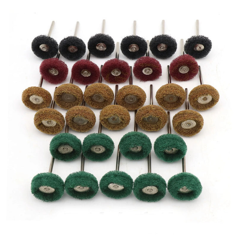 50PCS 25MM Scouring Pad Abrasive Wheel Jewelry Polishing 3MM Shank