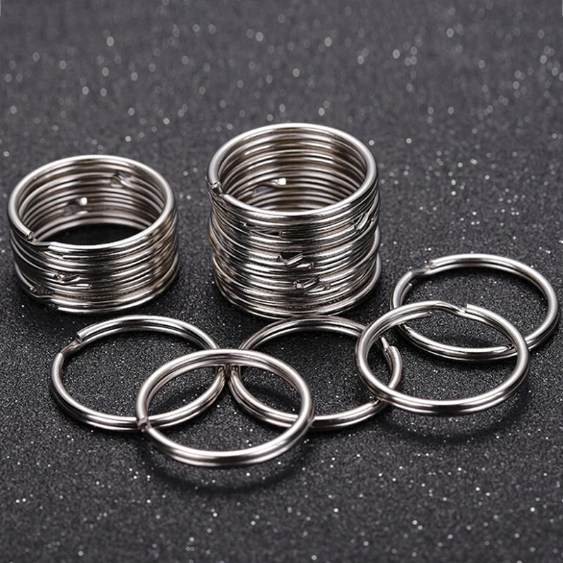 50PCS 25mm Stainless Steel Split Key Ring Loop Hoop Key Chain