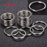 50PCS 25mm Stainless Steel Split Key Ring Loop Hoop Key Chain