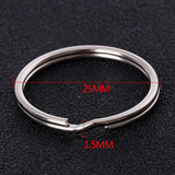 50PCS 25mm Stainless Steel Split Key Ring Loop Hoop Key Chain